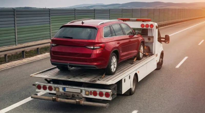 Guincho para carros em São José – carro sendo carregado em plataforma